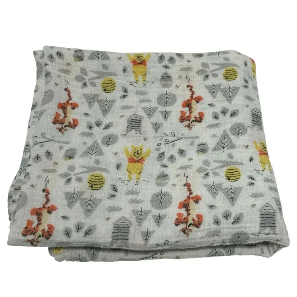 Disney Baby Aden + Anais Winnie The Pooh Tigger Trees Beehive Muslin Blanket